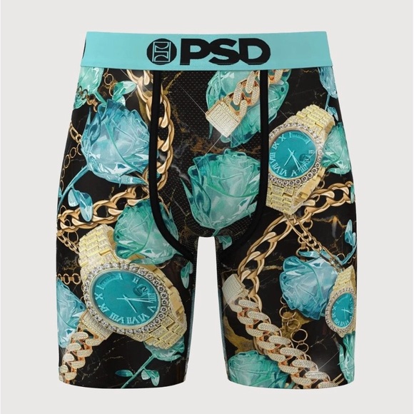 PSD Other - PSD Aqua Rose & Gold Chain Boxer Briefs with Black Base